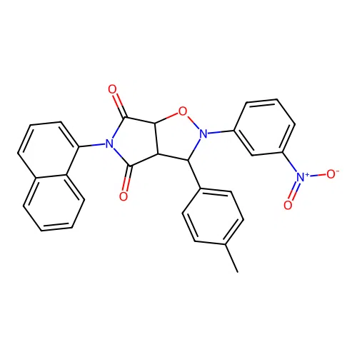 3-(4-methylphenyl)-5-(naphthalen-1-yl)-2-(3-nitrophenyl)dihydro-2H-pyrrolo[3,4-d][1,2]oxazole-4,6(3H,5H)-dione structure