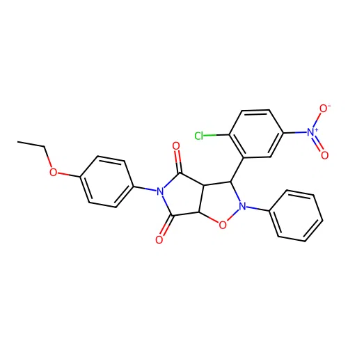 3-(2-chloro-5-nitrophenyl)-5-(4-ethoxyphenyl)-2-phenyl-3a,6a-dihydro-3H-pyrrolo[3,4-d][1,2]oxazole-4,6-dione structure
