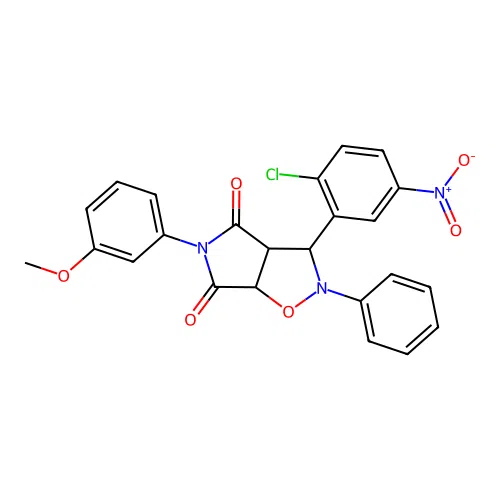 3-(2-chloro-5-nitrophenyl)-5-(3-methoxyphenyl)-2-phenyl-3a,6a-dihydro-3H-pyrrolo[3,4-d][1,2]oxazole-4,6-dione structure