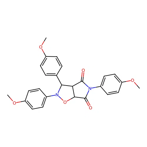 2,3,5-tris(4-methoxyphenyl)-3a,6a-dihydro-3H-pyrrolo[3,4-d][1,2]oxazole-4,6-dione structure