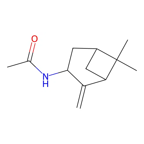 N-(6,6-dimethyl-2-methylidene-3-bicyclo[3.1.1]heptanyl)acetamide structure