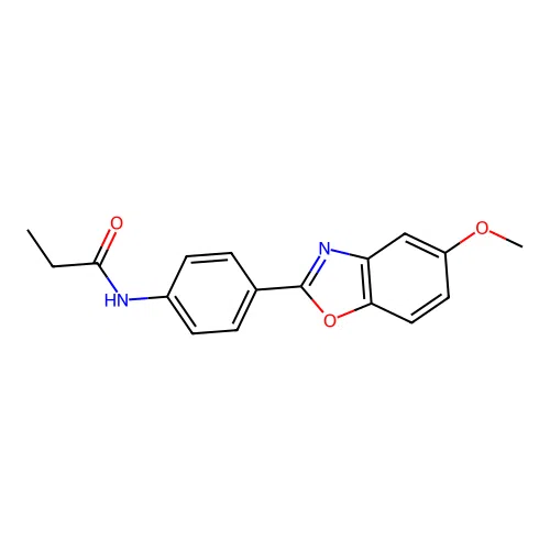 N-[4-(5-methoxy-1,3-benzoxazol-2-yl)phenyl]propanamide structure