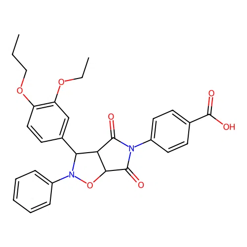 4-(3-(3-ethoxy-4-propoxyphenyl)-4,6-dioxo-2-phenyltetrahydro-2H-pyrrolo[3,4-d]isoxazol-5(3H)-yl)benzoic acid structure