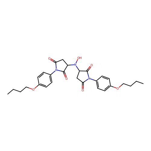 3,3'-(Hydroxyimino)bis[1-(4-butoxyphenyl)pyrrolidine-2,5-dione] structure