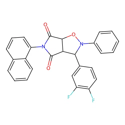 3-(3,4-difluorophenyl)-5-(naphthalen-1-yl)-2-phenyldihydro-2H-pyrrolo[3,4-d][1,2]oxazole-4,6(3H,5H)-dione structure