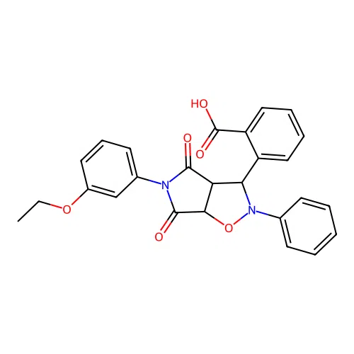 2-(5-(3-ethoxyphenyl)-4,6-dioxo-2-phenylhexahydro-2H-pyrrolo[3,4-d]isoxazol-3-yl)benzoic acid structure