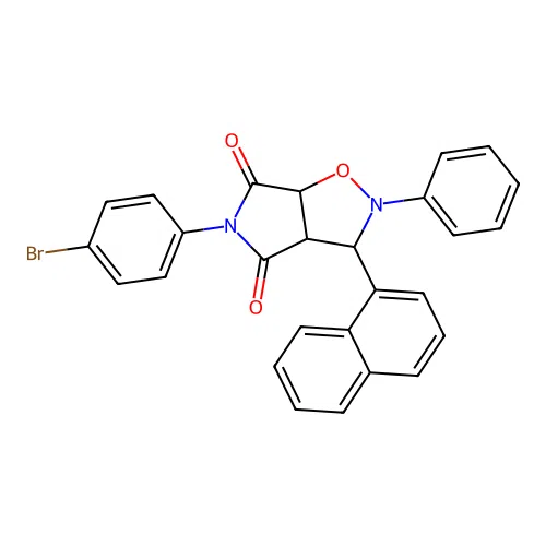 3-(4-bromophenyl)-8-naphthalen-1-yl-7-phenyl-6-oxa-3,7-diazabicyclo[3.3.0]octane-2,4-dione structure