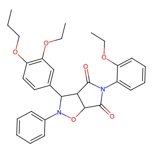 3-(3-ethoxy-4-propoxyphenyl)-5-(2-ethoxyphenyl)-2-phenyldihydro-2H-pyrrolo[3,4-d]isoxazole-4,6(5H,6aH)-dione structure