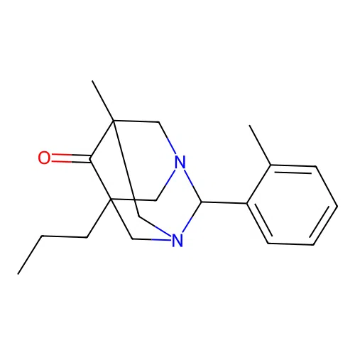 5-Methyl-2-(2-methylphenyl)-7-propyl-1,3-diazatricyclo[3.3.1.1~3,7~]decan-6-one structure