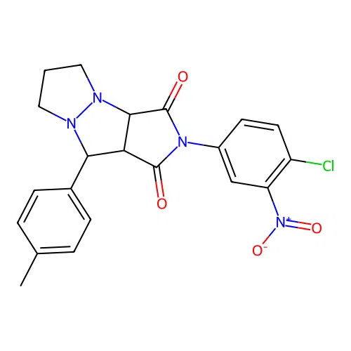 2-(4-chloro-3-nitrophenyl)-9-(4-methylphenyl)tetrahydro-5H-pyrazolo[1,2-a]pyrrolo[3,4-c]pyrazole-1,3(2H,3aH)-dione structure