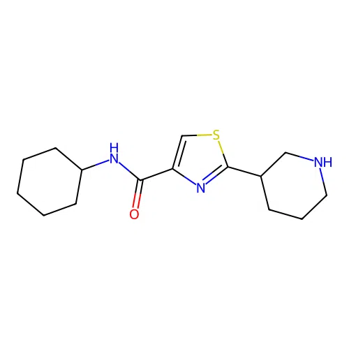 N-cyclohexyl-2-piperidin-3-yl-1,3-thiazole-4-carboxamide structure
