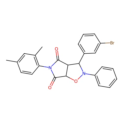 3-(3-bromophenyl)-5-(2,4-dimethylphenyl)-2-phenyl-3a,6a-dihydro-3H-pyrrolo[3,4-d][1,2]oxazole-4,6-dione structure