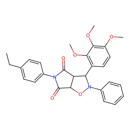 5-(4-ethylphenyl)-2-phenyl-3-(2,3,4-trimethoxyphenyl)-3a,6a-dihydro-3H-pyrrolo[3,4-d][1,2]oxazole-4,6-dione structure