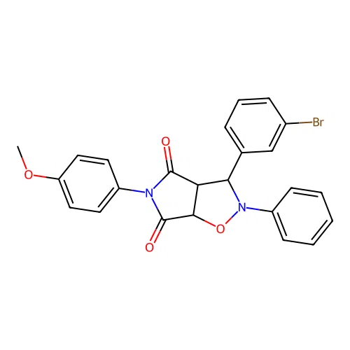 3-(3-bromophenyl)-5-(4-methoxyphenyl)-2-phenyl-3a,6a-dihydro-3H-pyrrolo[3,4-d][1,2]oxazole-4,6-dione structure