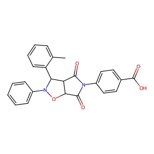 4-(4,6-dioxo-2-phenyl-3-(o-tolyl)tetrahydro-2H-pyrrolo[3,4-d]isoxazol-5(3H)-yl)benzoic acid structure