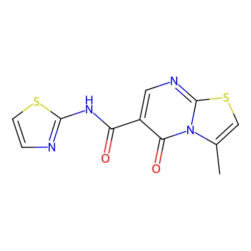 3-methyl-5-oxo-N-(thiazol-2-yl)-5H-thiazolo[3,2-a]pyrimidine-6-carboxamide structure