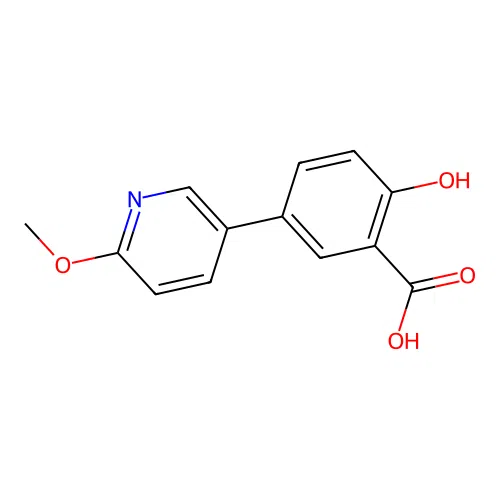 2-Hydroxy-5-(6-methoxy-3-pyridinyl)benzoic acid structure