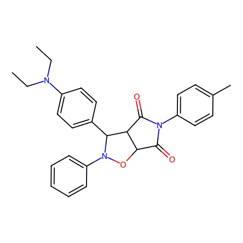 3-(4-(diethylamino)phenyl)-2-phenyl-5-(p-tolyl)dihydro-2H-pyrrolo[3,4-d]isoxazole-4,6(5H,6aH)-dione structure