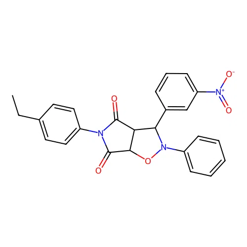 3-(4-ethylphenyl)-8-(3-nitrophenyl)-7-phenyl-6-oxa-3,7-diazabicyclo[3.3.0]octane-2,4-dione structure