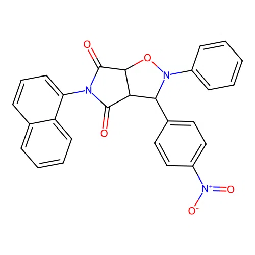 3-naphthalen-1-yl-8-(4-nitrophenyl)-7-phenyl-6-oxa-3,7-diazabicyclo[3.3.0]octane-2,4-dione structure