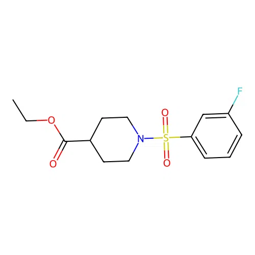 Ethyl 1-(3-fluorophenyl)sulfonylpiperidine-4-carboxylate structure