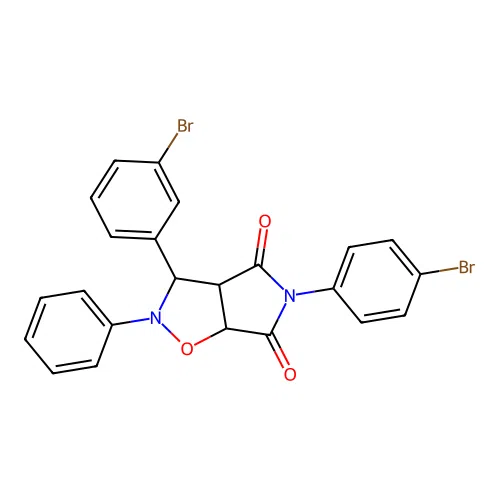 3-(3-bromophenyl)-5-(4-bromophenyl)-2-phenyl-3a,6a-dihydro-3H-pyrrolo[3,4-d][1,2]oxazole-4,6-dione structure