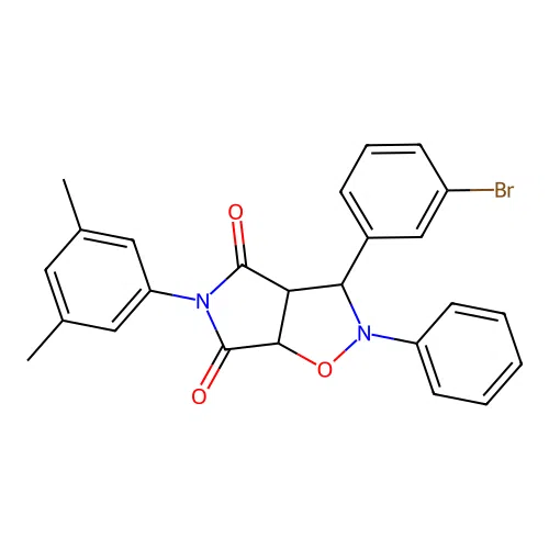 3-(3-bromophenyl)-5-(3,5-dimethylphenyl)-2-phenyl-3a,6a-dihydro-3H-pyrrolo[3,4-d][1,2]oxazole-4,6-dione structure
