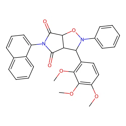 5-(naphthalen-1-yl)-2-phenyl-3-(2,3,4-trimethoxyphenyl)dihydro-2H-pyrrolo[3,4-d][1,2]oxazole-4,6(3H,5H)-dione structure