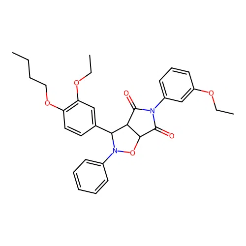 3-(4-butoxy-3-ethoxyphenyl)-5-(3-ethoxyphenyl)-2-phenyl-3a,6a-dihydro-3H-pyrrolo[3,4-d][1,2]oxazole-4,6-dione structure