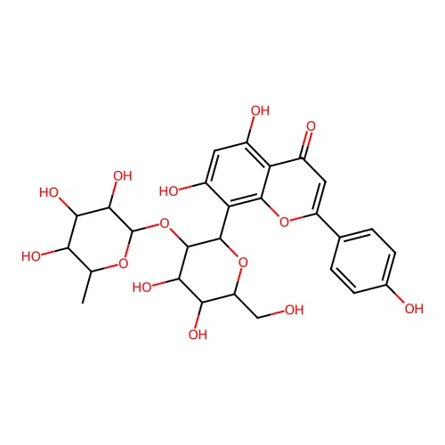 Apigenin-8-C-glucoside-2'-rhamnoside structure
