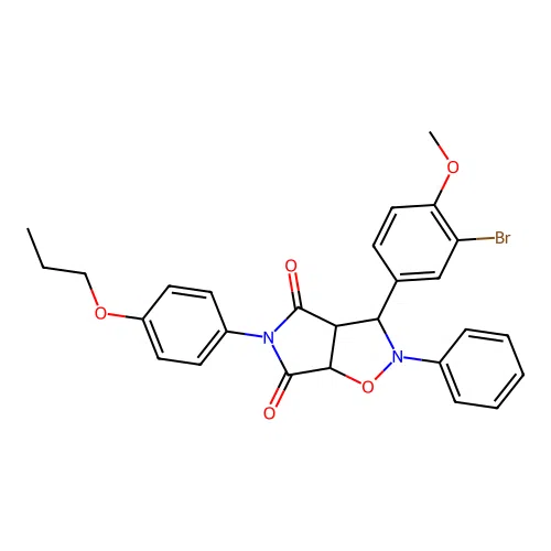 3-(3-bromo-4-methoxyphenyl)-2-phenyl-5-(4-propoxyphenyl)-3a,6a-dihydro-3H-pyrrolo[3,4-d][1,2]oxazole-4,6-dione structure
