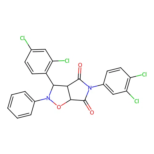 3-(2,4-dichlorophenyl)-5-(3,4-dichlorophenyl)-2-phenyl-3a,6a-dihydro-3H-pyrrolo[3,4-d][1,2]oxazole-4,6-dione structure