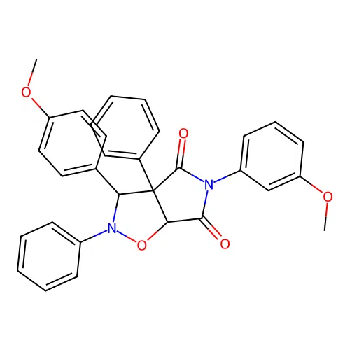 3-(3-methoxyphenyl)-8-(4-methoxyphenyl)-1,7-diphenyl-6-oxa-3,7-diazabicyclo[3.3.0]octane-2,4-dione structure