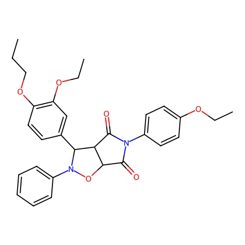3-(3-ethoxy-4-propoxyphenyl)-5-(4-ethoxyphenyl)-2-phenyldihydro-2H-pyrrolo[3,4-d]isoxazole-4,6(5H,6aH)-dione structure