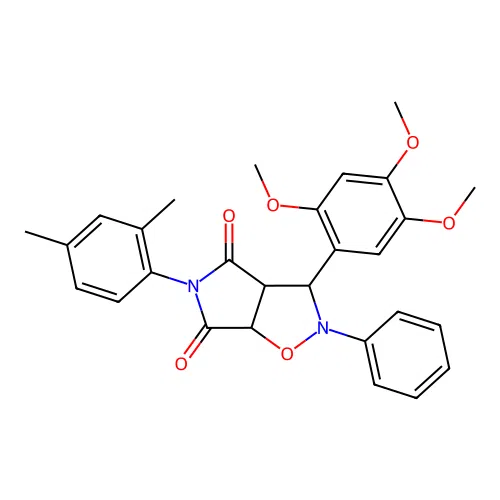 5-(2,4-dimethylphenyl)-2-phenyl-3-(2,4,5-trimethoxyphenyl)-3a,6a-dihydro-3H-pyrrolo[3,4-d][1,2]oxazole-4,6-dione structure