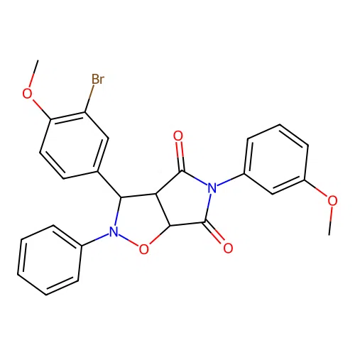 3-(3-bromo-4-methoxyphenyl)-5-(3-methoxyphenyl)-2-phenyl-3a,6a-dihydro-3H-pyrrolo[3,4-d][1,2]oxazole-4,6-dione structure