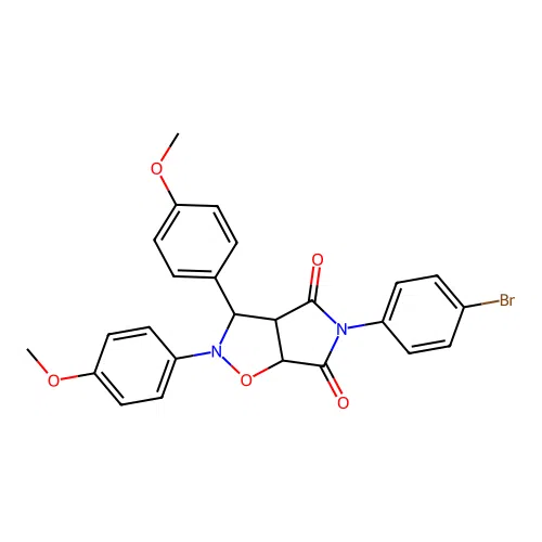 3-(4-bromophenyl)-7,8-bis(4-methoxyphenyl)-6-oxa-3,7-diazabicyclo[3.3.0]octane-2,4-dione structure