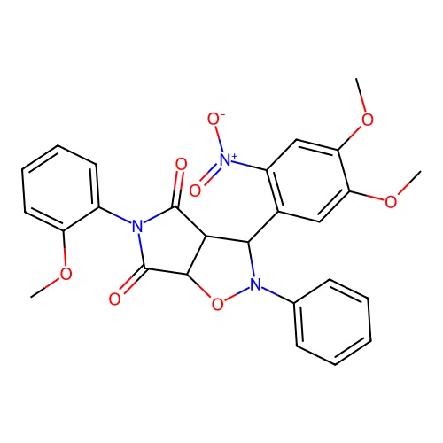 3-(4,5-dimethoxy-2-nitrophenyl)-5-(2-methoxyphenyl)-2-phenyl-3a,6a-dihydro-3H-pyrrolo[3,4-d][1,2]oxazole-4,6-dione structure