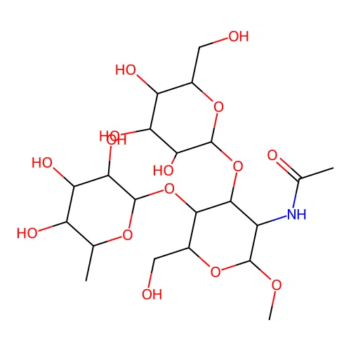 Lewis A trisaccharide methyl glycoside structure