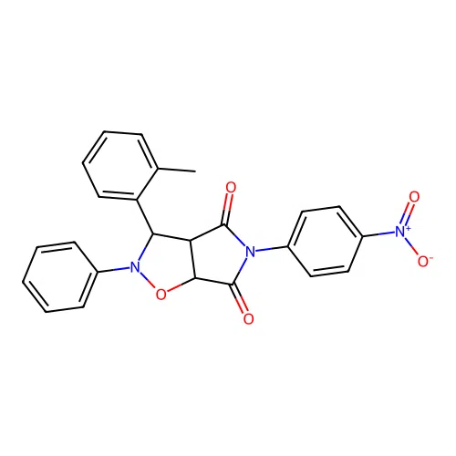 3-(2-methylphenyl)-5-(4-nitrophenyl)-2-phenyl-3a,6a-dihydro-3H-pyrrolo[3,4-d][1,2]oxazole-4,6-dione structure