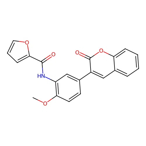 N-(2-methoxy-5-(2-oxo-2H-chromen-3-yl)phenyl)furan-2-carboxamide structure