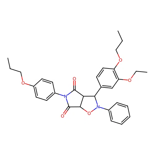 3-(3-ethoxy-4-propoxyphenyl)-2-phenyl-5-(4-propoxyphenyl)-3a,6a-dihydro-3H-pyrrolo[3,4-d][1,2]oxazole-4,6-dione structure