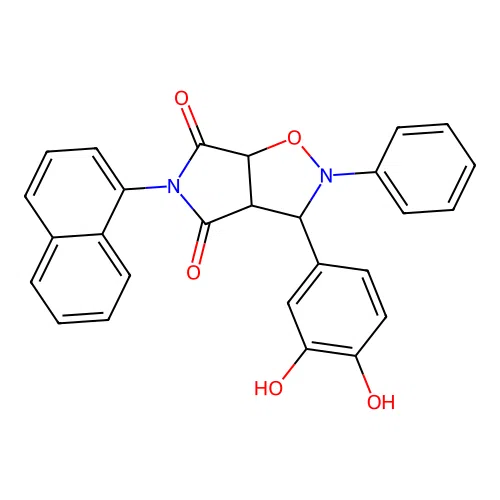 3-(3,4-dihydroxyphenyl)-5-(naphthalen-1-yl)-2-phenyldihydro-2H-pyrrolo[3,4-d][1,2]oxazole-4,6(3H,5H)-dione structure