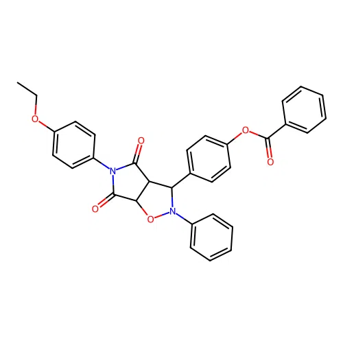 [4-[3-(4-ethoxyphenyl)-2,4-dioxo-7-phenyl-6-oxa-3,7-diazabicyclo[3.3.0]oct-8-yl]phenyl] Benzoate structure