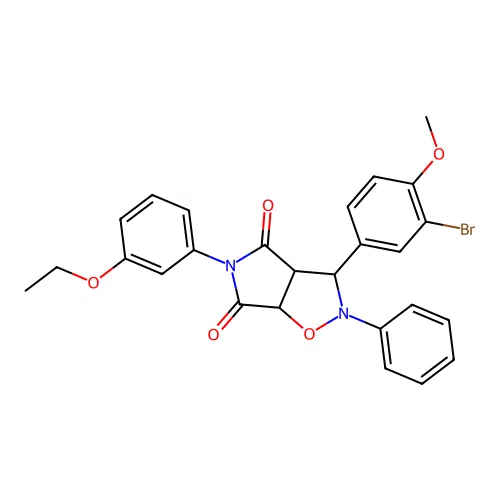 3-(3-bromo-4-methoxyphenyl)-5-(3-ethoxyphenyl)-2-phenyl-3a,6a-dihydro-3H-pyrrolo[3,4-d][1,2]oxazole-4,6-dione structure