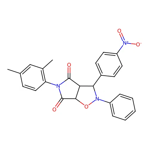 3-(2,4-dimethylphenyl)-8-(4-nitrophenyl)-7-phenyl-6-oxa-3,7-diazabicyclo[3.3.0]octane-2,4-dione structure