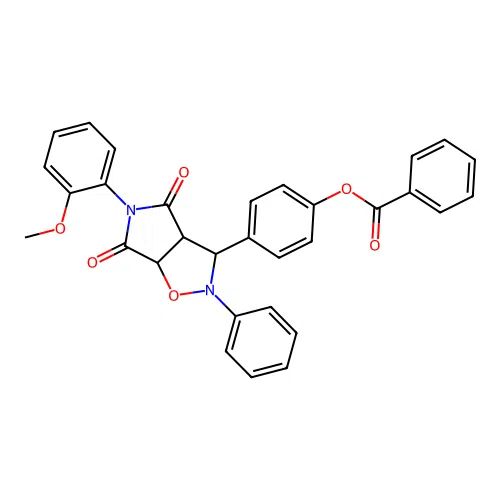 [4-[3-(2-methoxyphenyl)-2,4-dioxo-7-phenyl-6-oxa-3,7-diazabicyclo[3.3.0]oct-8-yl]phenyl] Benzoate structure