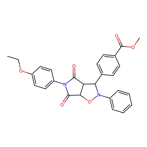 methyl 4-(5-(4-ethoxyphenyl)-4,6-dioxo-2-phenylhexahydro-2H-pyrrolo[3,4-d]isoxazol-3-yl)benzoate structure