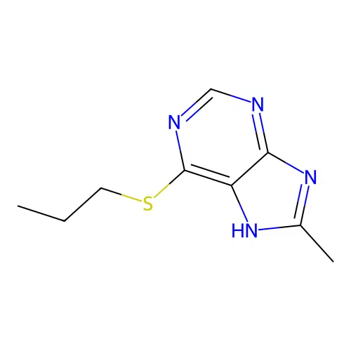 8-methyl-6-propylsulfanyl-7H-purine structure