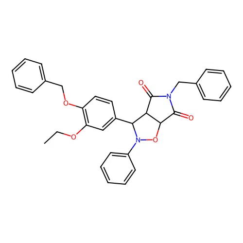 5-benzyl-3-(3-ethoxy-4-phenylmethoxyphenyl)-2-phenyl-3a,6a-dihydro-3H-pyrrolo[3,4-d][1,2]oxazole-4,6-dione structure